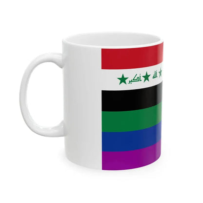 Iraq Rainbow Flag 2004-2008 (Iraq) White Coffee Mug - Go Mug Yourself
