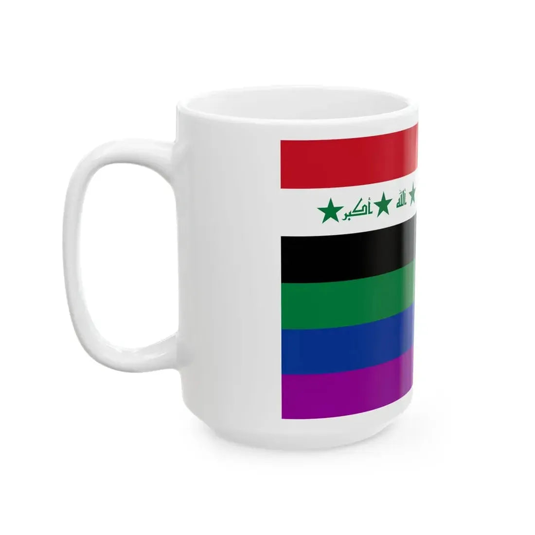 Iraq Rainbow Flag 2004-2008 (Iraq) White Coffee Mug - Go Mug Yourself