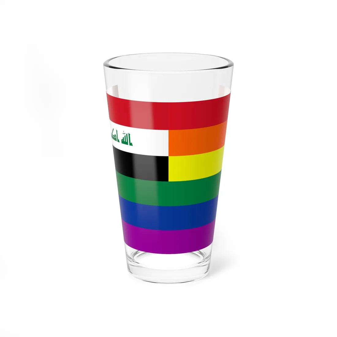 Iraq Rainbow Flag (Iraq) Pint Glass 16oz 16oz - Go Mug Yourself