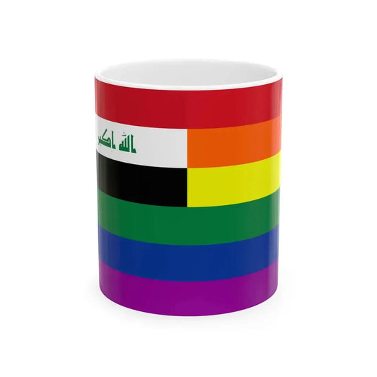 Iraq Rainbow Flag (Iraq) White Coffee Mug 11oz - Go Mug Yourself