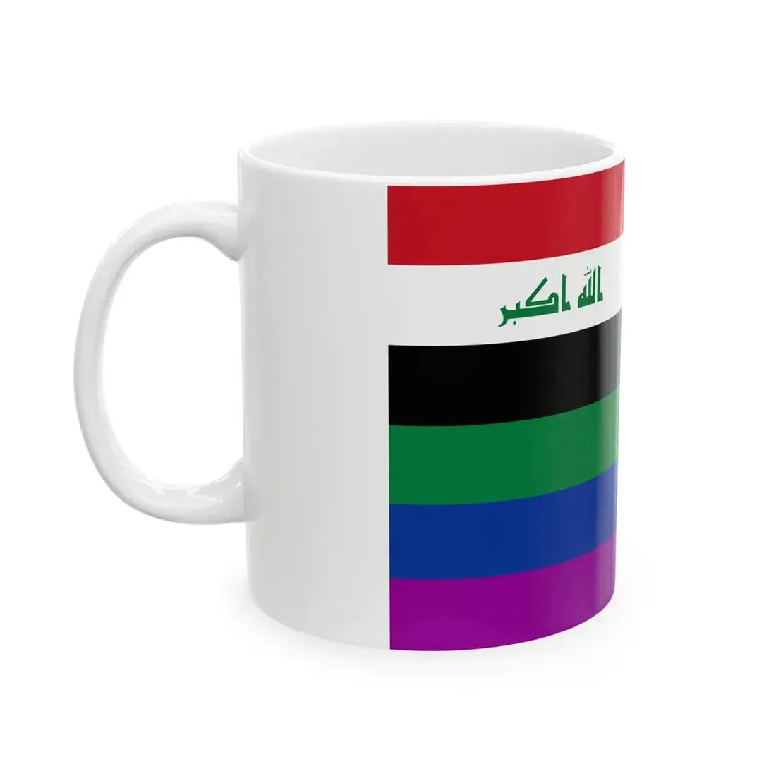 Iraq Rainbow Flag (Iraq) White Coffee Mug - Go Mug Yourself