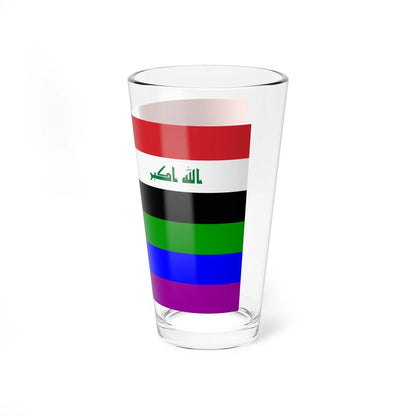 Iraq Rainbow Flag reverse (Iraq) Pint Glass 16oz - Go Mug Yourself