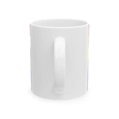 Iraq Rainbow Flag reverse (Iraq) White Coffee Mug - Go Mug Yourself
