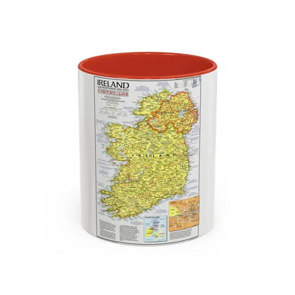 Ireland - A Visitor's Guide (1981) (Map) Accent Coffee Mug 11oz Red - Go Mug Yourself
