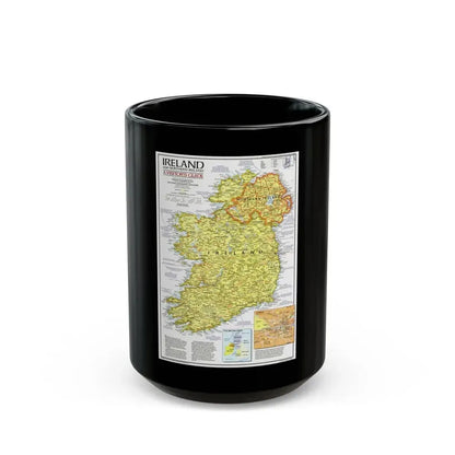 Ireland - A Visitor's Guide (1981) (Map) Black Coffee Mug 15oz - Go Mug Yourself