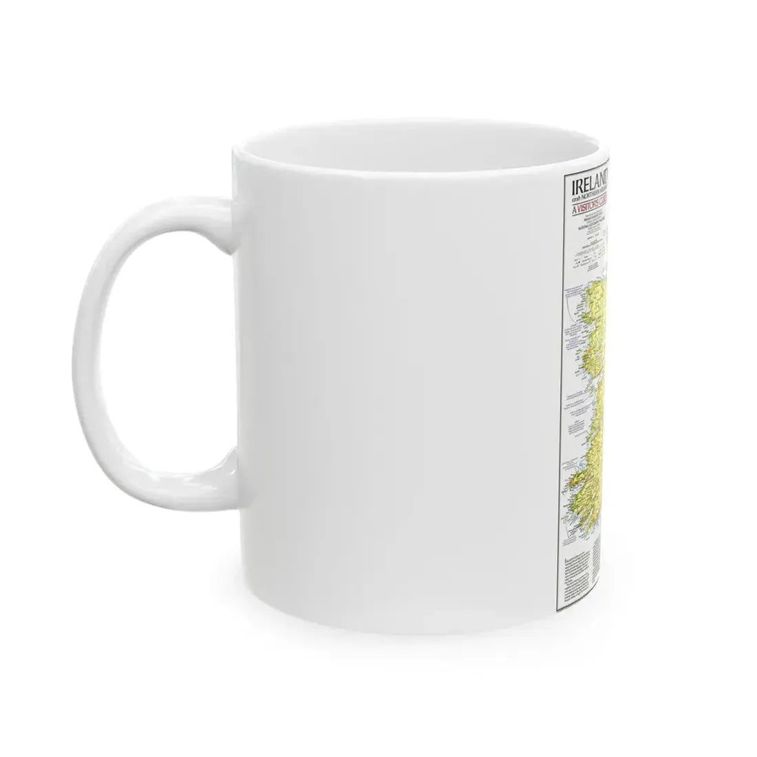 Ireland - A Visitor's Guide (1981) (Map) White Coffee Mug - Go Mug Yourself