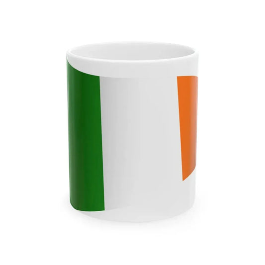 Ireland Flag - iconic waving (Ireland) White Coffee Mug 11oz - Go Mug Yourself