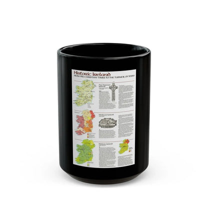 Ireland - Historic Pre-Christian to the Modern Day (1981) (Map) Black Coffee Mug-15oz-Go Mug Yourself