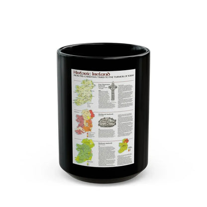 Ireland - Historic Pre-Christian to the Modern Day (1981) (Map) Black Coffee Mug 15oz - Go Mug Yourself