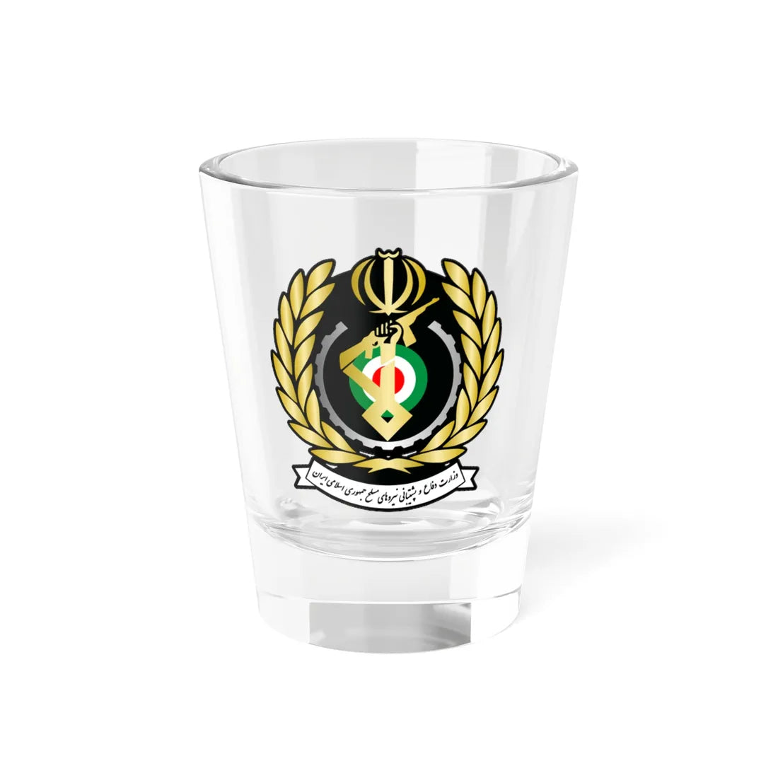 IRI-MOD (Iran) (Coat of Arms) Shot Glass 1.5oz 1.5oz - Go Mug Yourself
