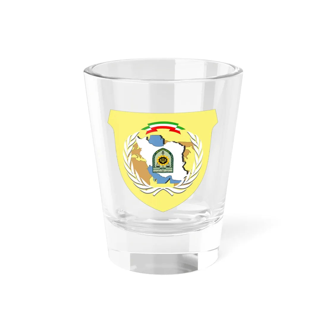 IRI.Anti-Narcotics Police (Iran) (Coat of Arms) Shot Glass 1.5oz 1.5oz - Go Mug Yourself