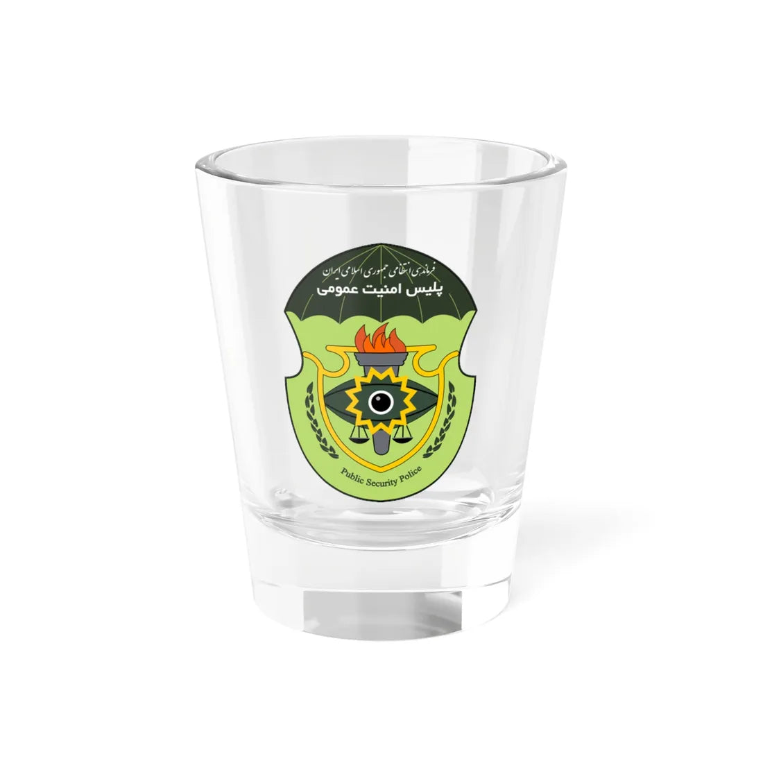 IRI.NAJA.Public Security Police (Iran) (Coat of Arms) Shot Glass 1.5oz 1.5oz - Go Mug Yourself