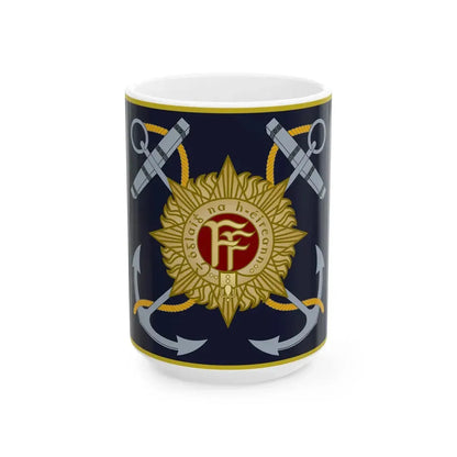 Irish Naval Service Colour (Ireland) White Coffee Mug 15oz - Go Mug Yourself