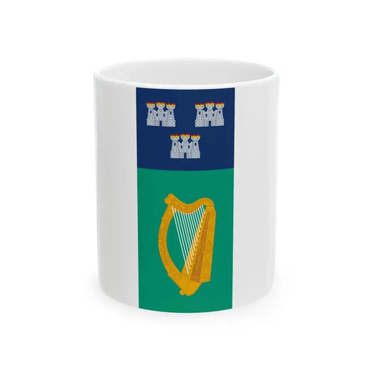 IRL Dublin flag vertical (Ireland) White Coffee Mug 11oz - Go Mug Yourself