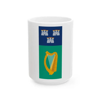 IRL Dublin flag vertical (Ireland) White Coffee Mug 15oz - Go Mug Yourself