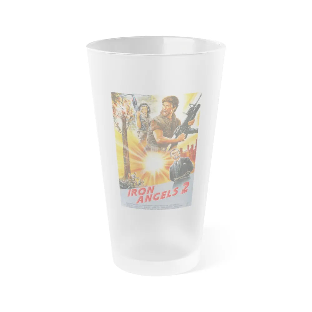 IRON ANGELS 2 1988 Movie Poster - Frosted Pint Glass 16oz-16oz-Frosted-Go Mug Yourself