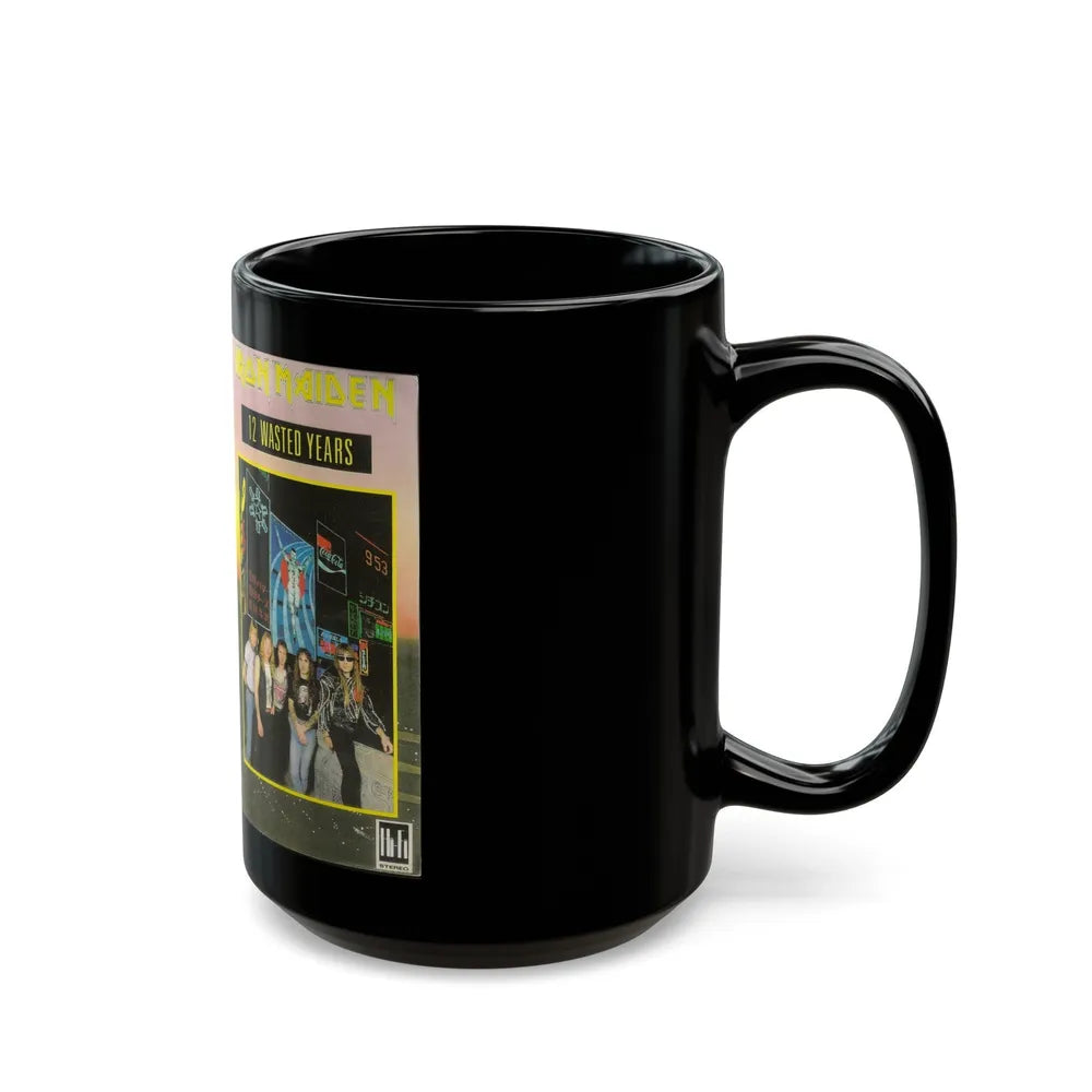 IRON MAIDEN 12 WASTED YEARS (VHS COVER) - Black Coffee Mug-Go Mug Yourself