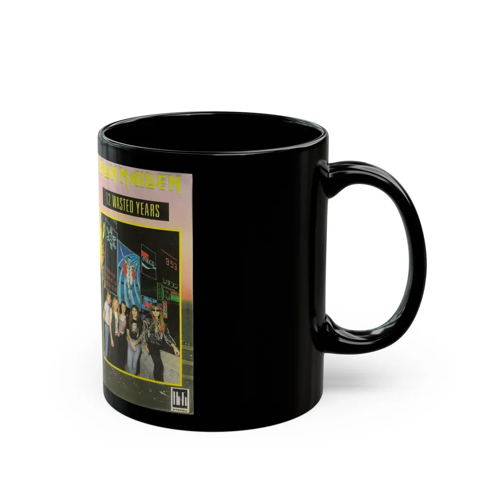 IRON MAIDEN 12 WASTED YEARS (VHS COVER) - Black Coffee Mug-Go Mug Yourself