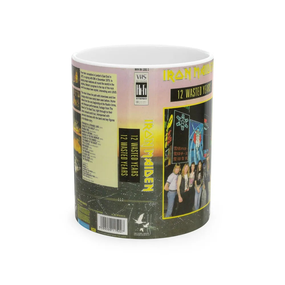 IRON MAIDEN 12 WASTED YEARS (VHS COVER) - White Coffee Mug-11oz-Go Mug Yourself