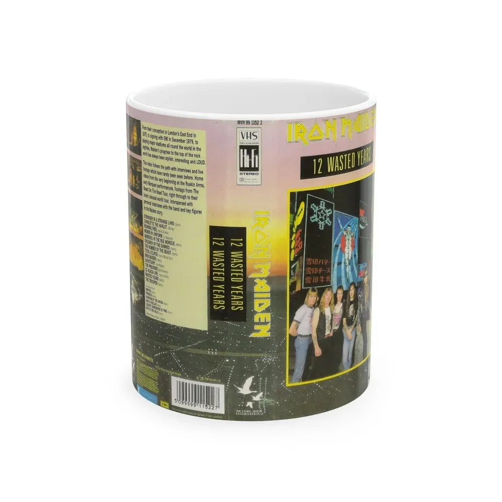 IRON MAIDEN 12 WASTED YEARS (VHS COVER) - White Coffee Mug 11oz - Go Mug Yourself