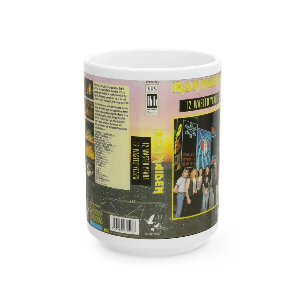 IRON MAIDEN 12 WASTED YEARS (VHS COVER) - White Coffee Mug 15oz - Go Mug Yourself