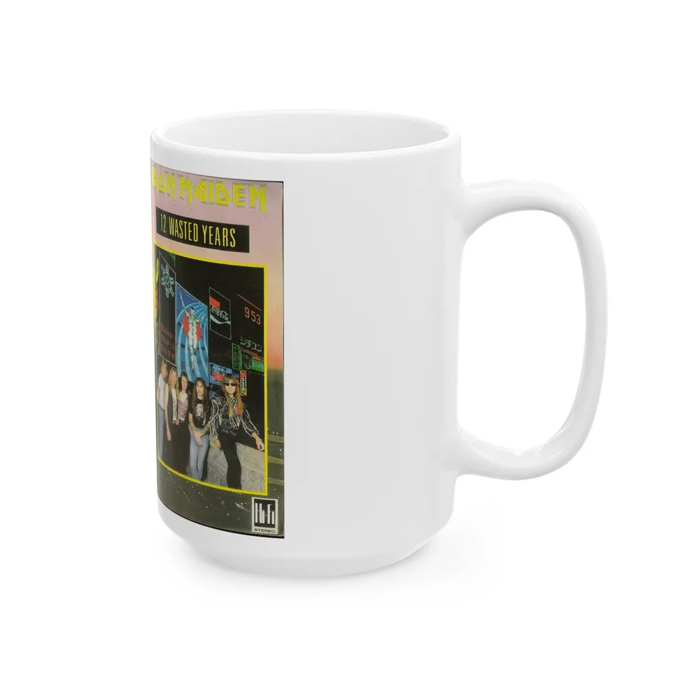 IRON MAIDEN 12 WASTED YEARS (VHS COVER) - White Coffee Mug-Go Mug Yourself