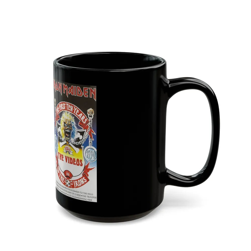 IRON MAIDEN THE FIRST TEN YEARS (VHS COVER) - Black Coffee Mug-Go Mug Yourself