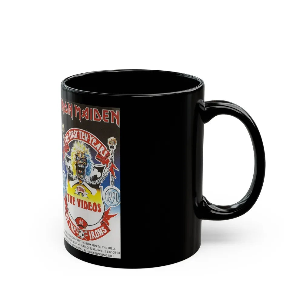 IRON MAIDEN THE FIRST TEN YEARS (VHS COVER) - Black Coffee Mug-Go Mug Yourself