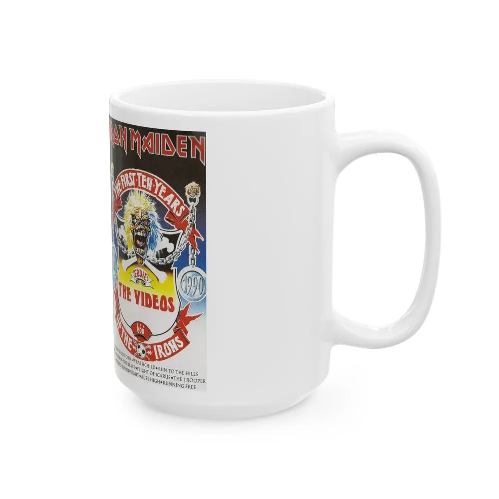 IRON MAIDEN THE FIRST TEN YEARS (VHS COVER) - White Coffee Mug-Go Mug Yourself