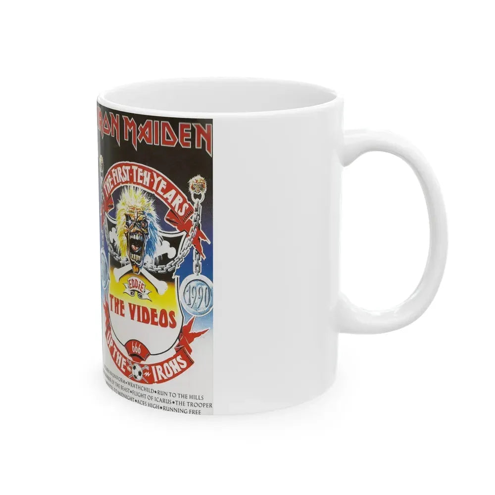 IRON MAIDEN THE FIRST TEN YEARS (VHS COVER) - White Coffee Mug - Go Mug Yourself