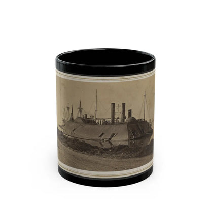 Ironclad Uss Essex At Baton Rouge, Louisiana (U.S. Civil War) Black Coffee Mug-11oz-Go Mug Yourself