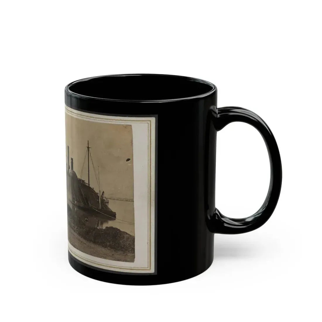 Ironclad Uss Essex At Baton Rouge, Louisiana (U.S. Civil War) Black Coffee Mug - Go Mug Yourself