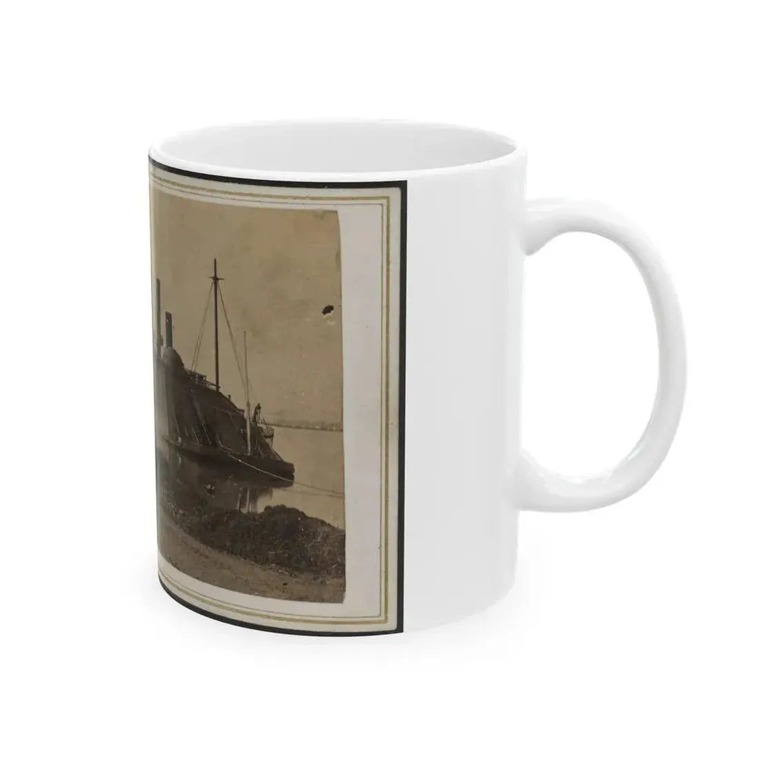 Ironclad Uss Essex At Baton Rouge, Louisiana (U.S. Civil War) White Coffee Mug - Go Mug Yourself