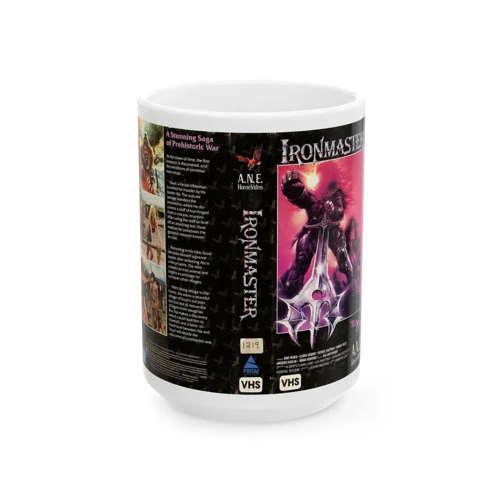 IRONMASTER (VHS COVER) - White Coffee Mug 15oz - Go Mug Yourself