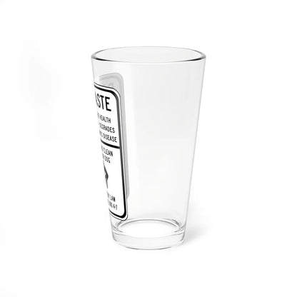 IS A THREAT TO THE HEALTH OF OUR CHILDREN DEGRADES Delaware SR1-13-DE (Delaware) (Road Sign) Pint Glass 16oz - Go Mug Yourself
