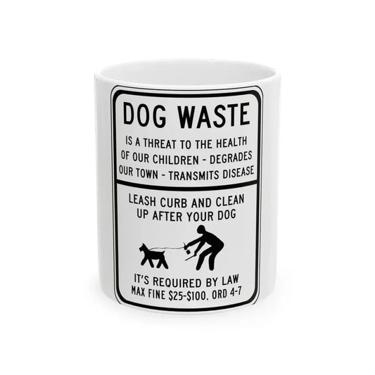 IS A THREAT TO THE HEALTH OF OUR CHILDREN DEGRADES Delaware SR1-13-DE (Delaware) (Road Sign) White Coffee Mug 11oz - Go Mug Yourself