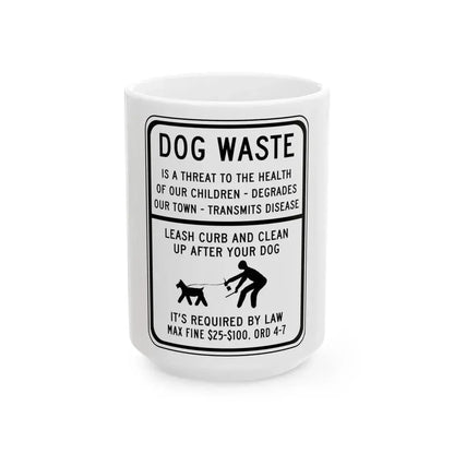 IS A THREAT TO THE HEALTH OF OUR CHILDREN DEGRADES Delaware SR1-13-DE (Delaware) (Road Sign) White Coffee Mug 15oz - Go Mug Yourself