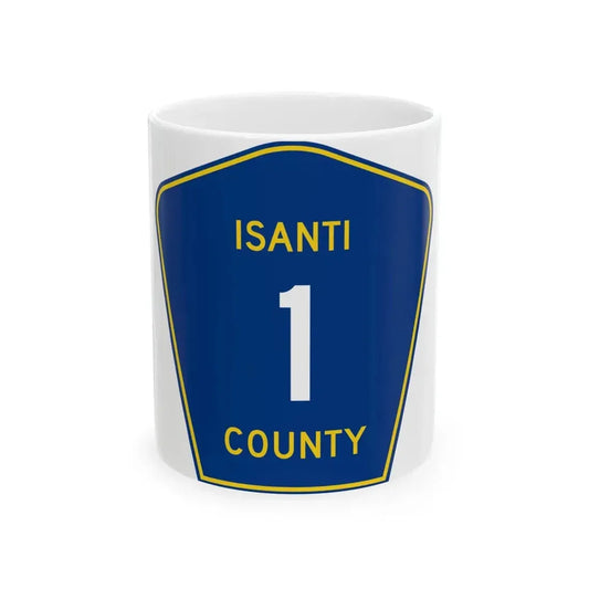 Isanti County 1 MN (Minnesota) (Road Sign) White Coffee Mug 11oz - Go Mug Yourself