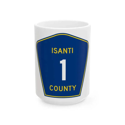 Isanti County 1 MN (Minnesota) (Road Sign) White Coffee Mug 15oz - Go Mug Yourself