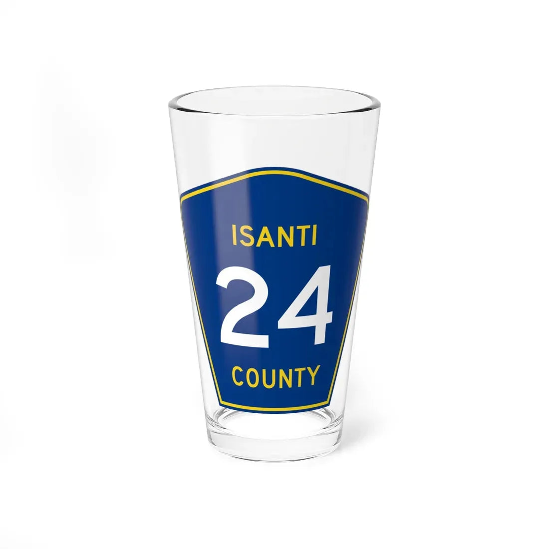 Isanti County 24 MN (Minnesota) (Road Sign) Pint Glass 16oz 16oz - Go Mug Yourself