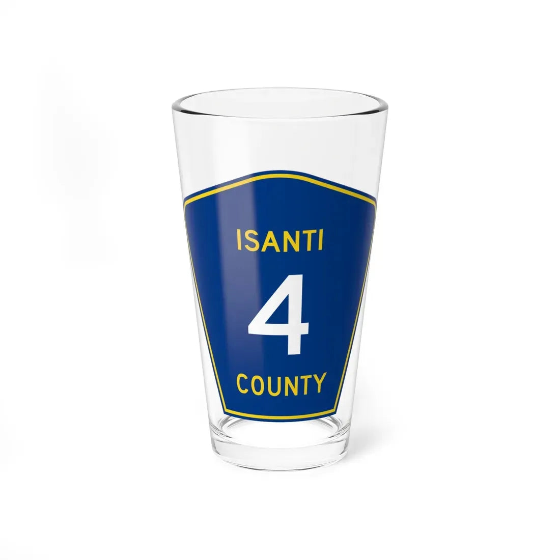 Isanti County 4 MN (Minnesota) (Road Sign) Pint Glass 16oz 16oz - Go Mug Yourself