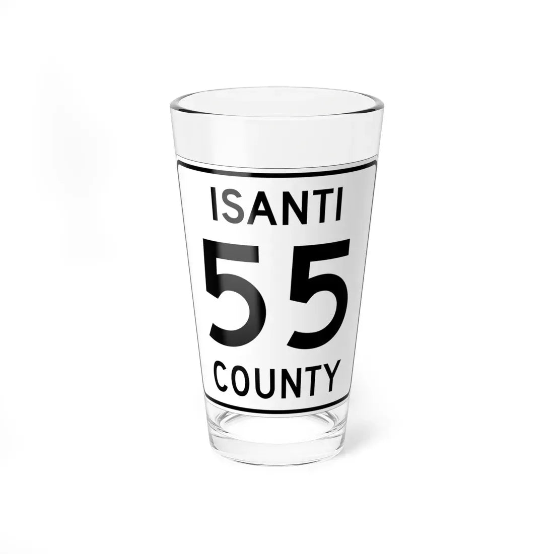 Isanti County 55 MN (Minnesota) (Road Sign) Pint Glass 16oz 16oz - Go Mug Yourself