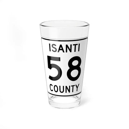 Isanti County 58 MN (Minnesota) (Road Sign) Pint Glass 16oz 16oz - Go Mug Yourself