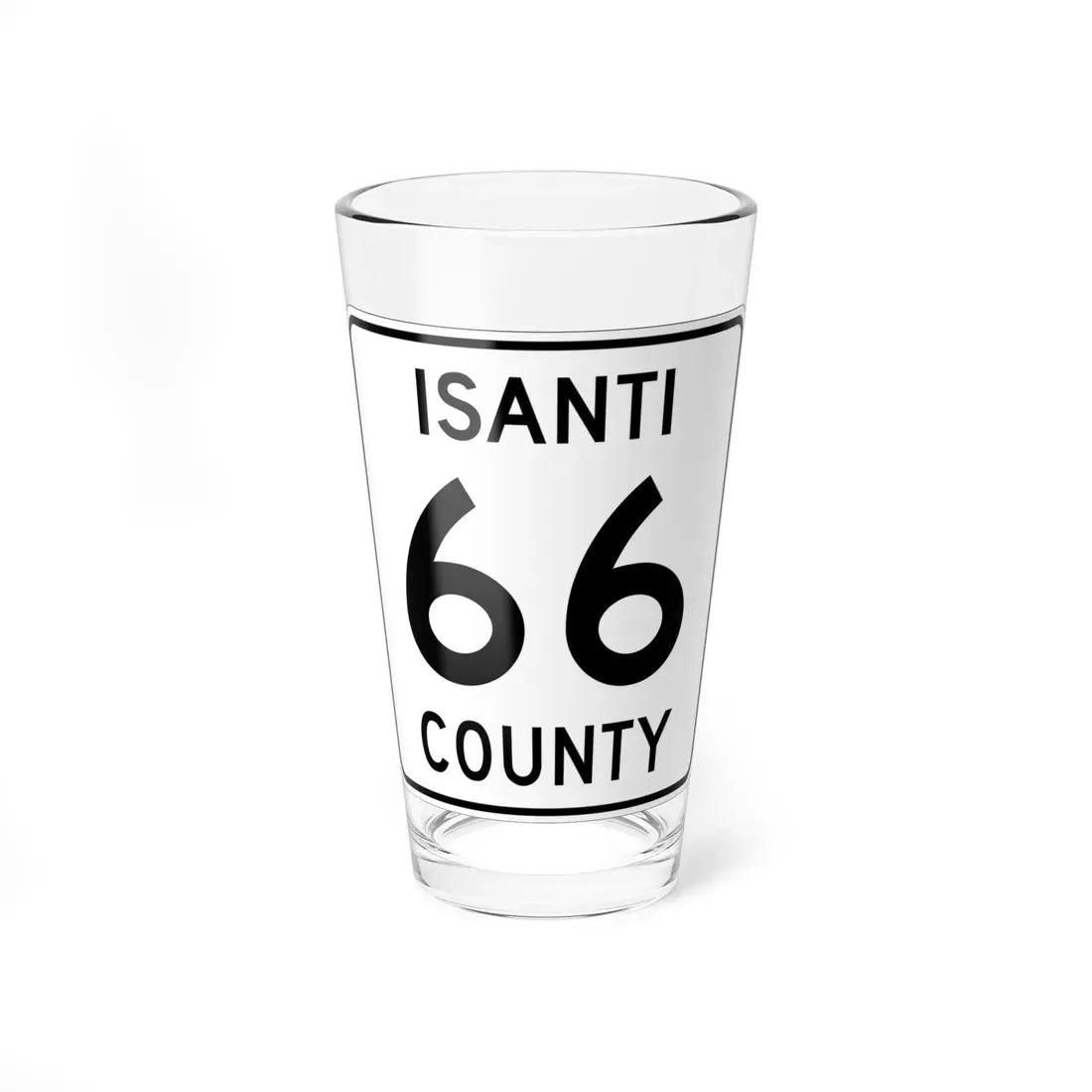 Isanti County 66 MN (Minnesota) (Road Sign) Pint Glass 16oz 16oz - Go Mug Yourself