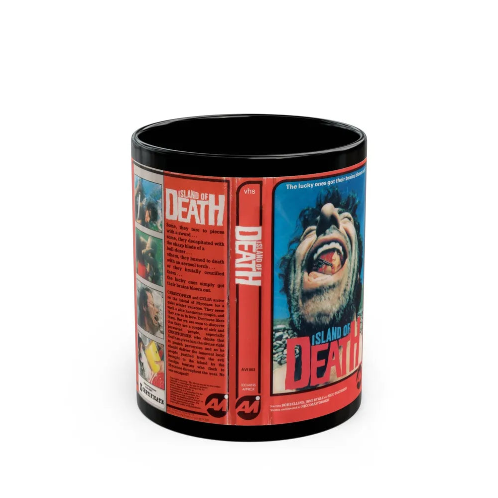 ISLAND OF DEATH (VHS COVER) - Black Coffee Mug-11oz-Go Mug Yourself