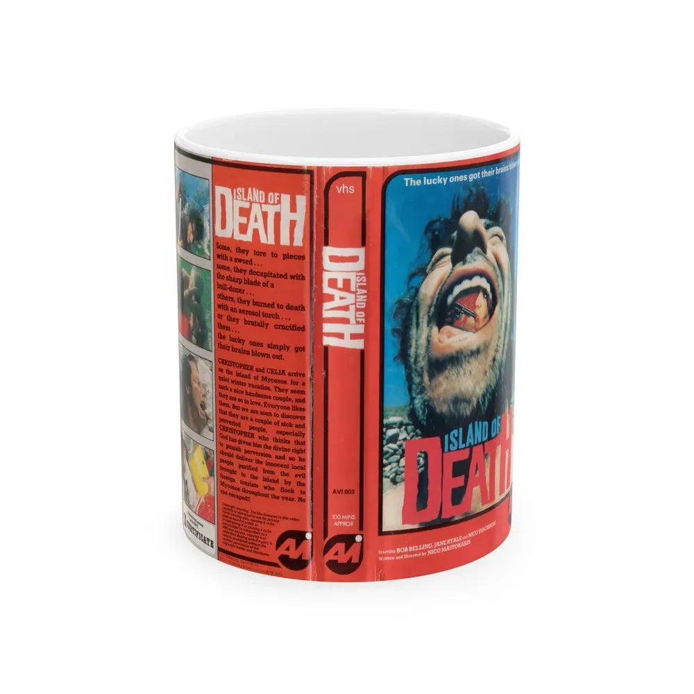 ISLAND OF DEATH (VHS COVER) - White Coffee Mug 11oz - Go Mug Yourself