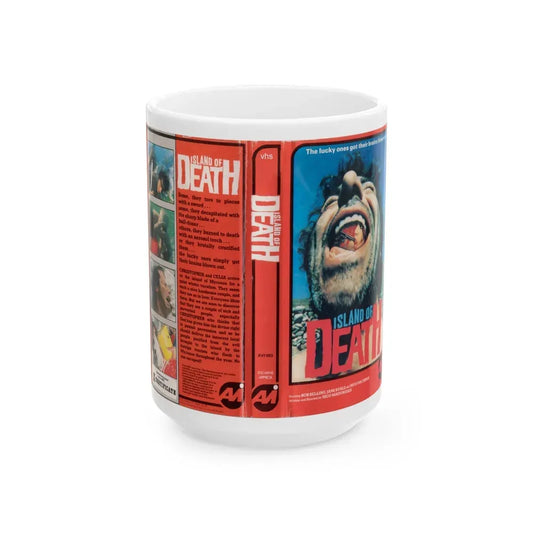 ISLAND OF DEATH (VHS COVER) - White Coffee Mug 15oz - Go Mug Yourself