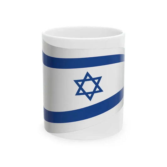 Israel Flag - iconic waving (Israel) White Coffee Mug 11oz - Go Mug Yourself