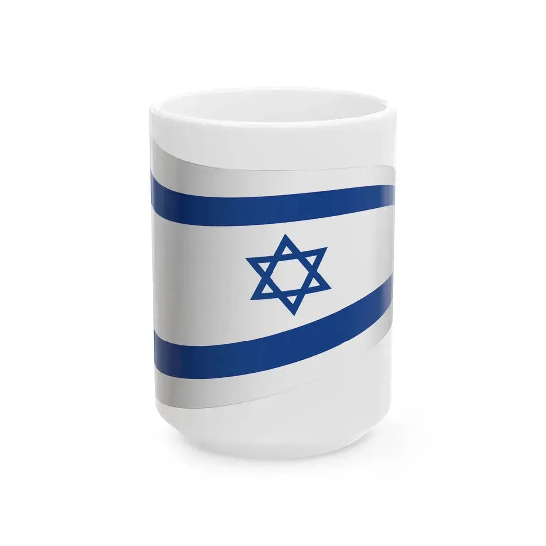 Israel Flag - iconic waving (Israel) White Coffee Mug 15oz - Go Mug Yourself