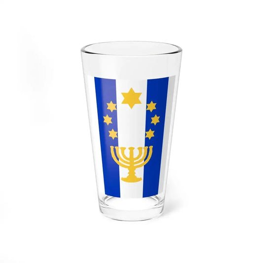 Israel Flag Proposal No.61 by Nissim Shtrick (Israel) Pint Glass 16oz 16oz - Go Mug Yourself